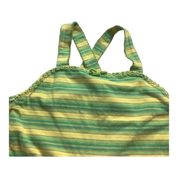 Girls Lot Of 3 Size 7/8 Green Stripe Tank Top T-Shirt & Capri Leggings - Picture 11 of 12